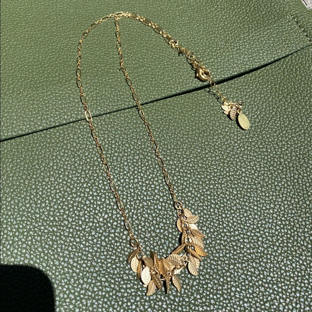 Stefanie wolf gold leaf necklace